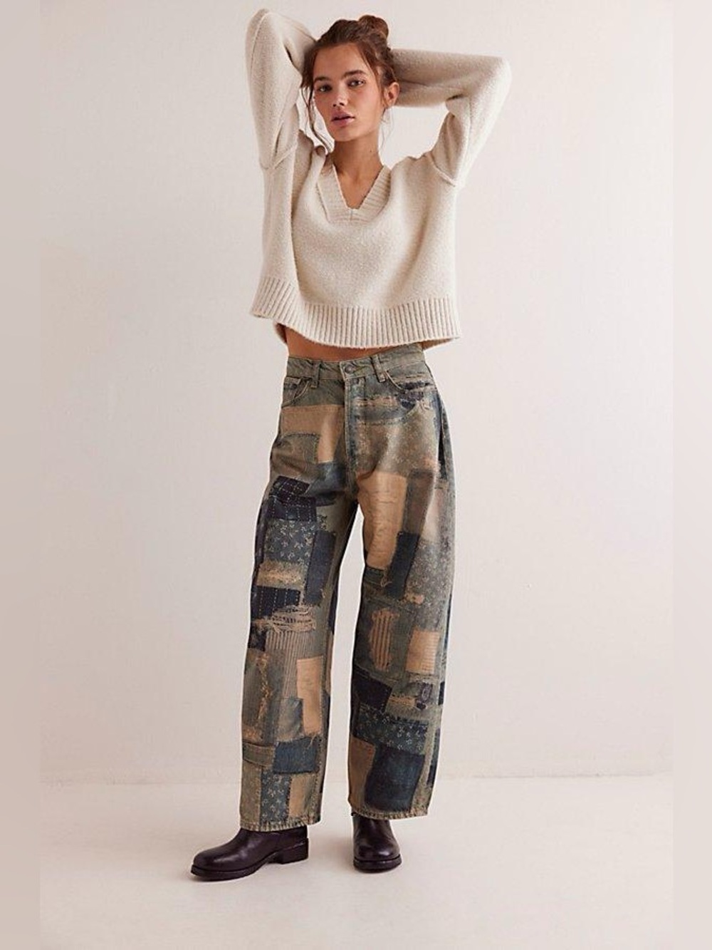 NWT! Free People We The Free Illusions Printed Relaxed Jeans Sz 27 - Picture 2 of 7